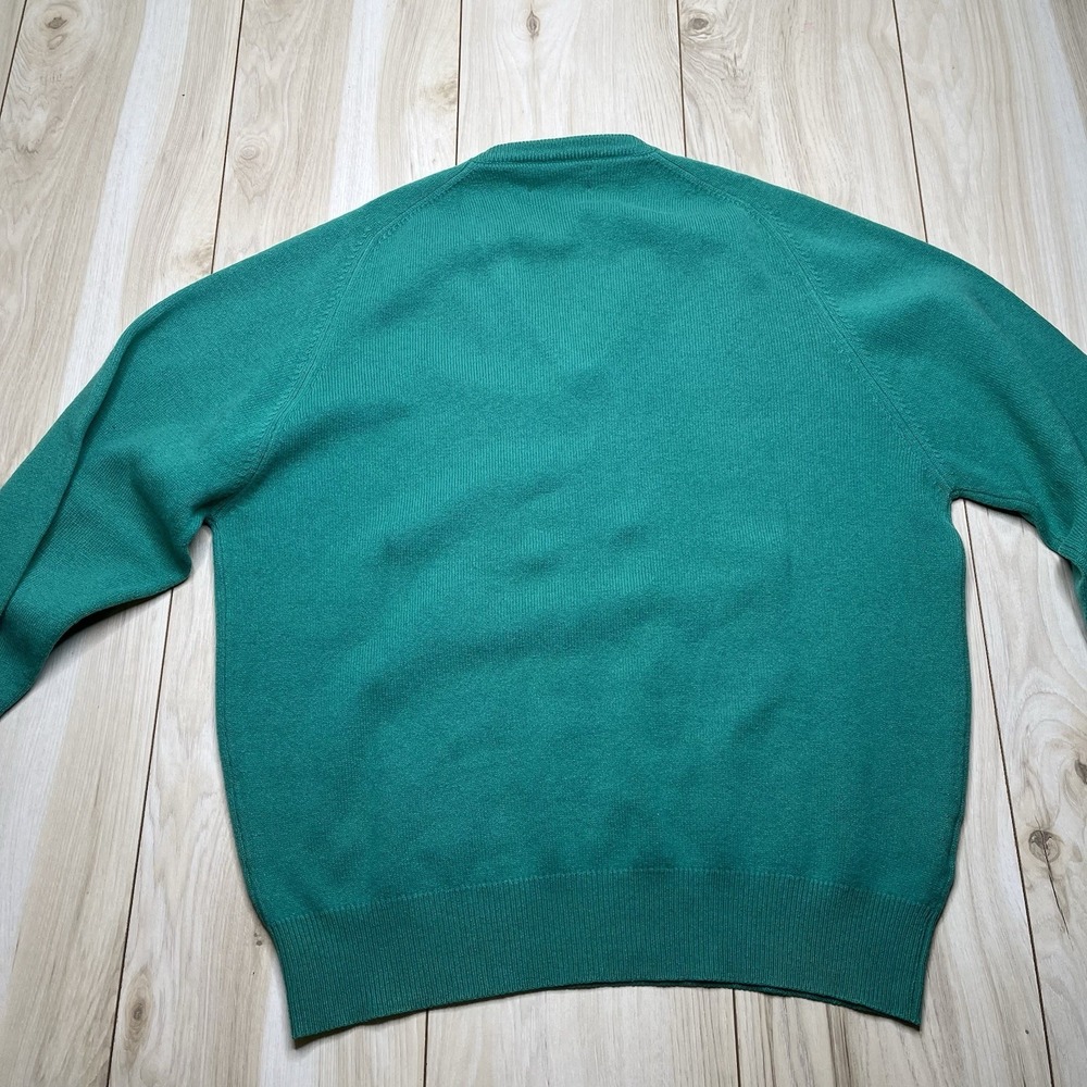 Alan Paine Mens 100% Lambswool V-Neck Sweater Green Mens Size XLEngland - Picture 6 of 11